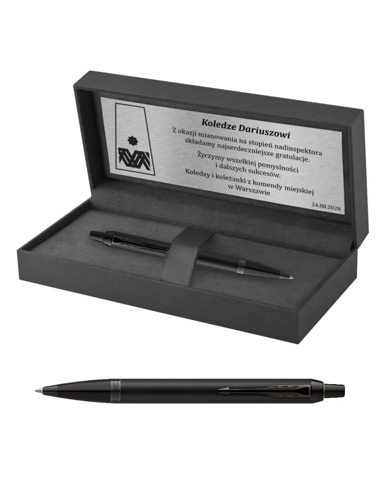 Długopis Parker IM Achromatic Czarny w pudełku z grawerem (2127618/4) Długopis Parker IM Achromatic Czarny w pudełku z grawerem (2127618/4)