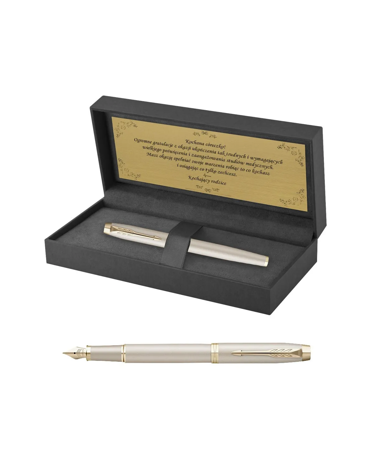 Pi&oacute;ro wieczne Parker IM Professionals Monochrome Champagne w Pudełku z Grawerem (2172953/5)
