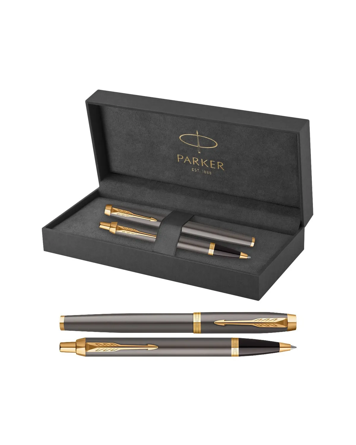 Zestaw Długopis Parker + Pióro IM Grey GT (2214613/1) Zestaw Długopis Parker + Pióro IM Grey GT (2214613/1)