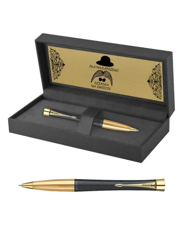 Długopis Parker Urban Czarny Matowy GT w Pudełku z Grawerem (2143640/21)