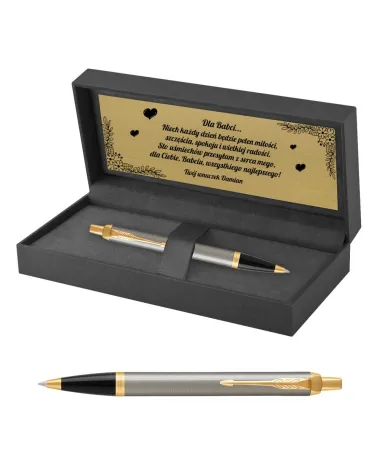Długopis Parker IM Brushed Metal GT w Pudełku z Grawerem (1931670/14)