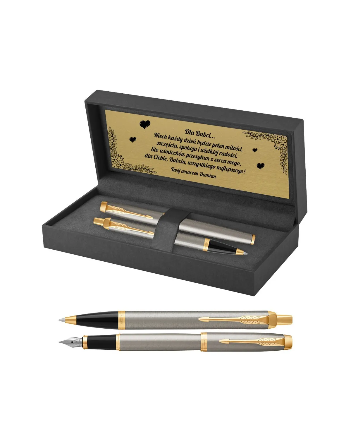 Długopis i Pióro Parker IM Brushed Metal GT w Pudełku z Grawerem (1931670/15) Długopis i Pióro Parker IM Brushed Metal GT w Pudełku z Grawerem (1931670/15)