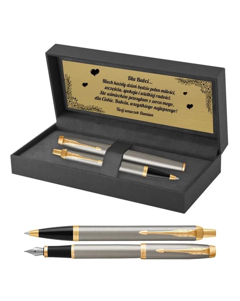 Długopis i Pióro Parker IM Brushed Metal GT w Pudełku z Grawerem (1931670/15) Długopis i Pióro Parker IM Brushed Metal GT w Pudełku z Grawerem (1931670/15)