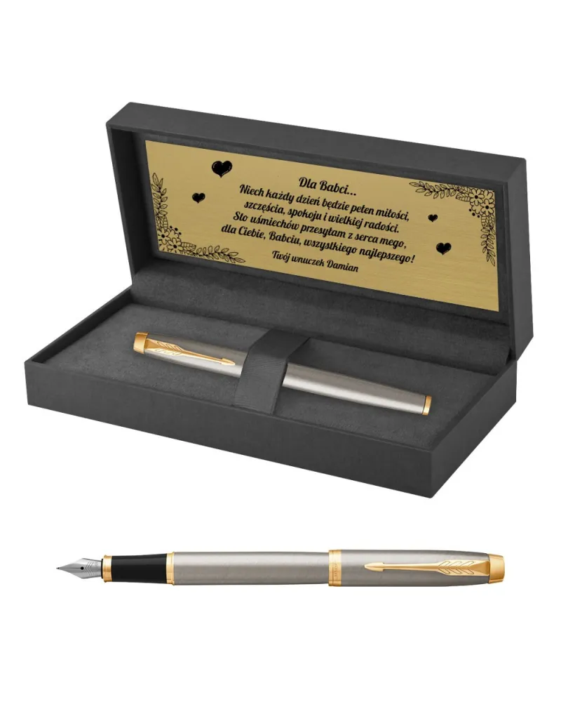 Pióro wieczne Parker IM Brushed Metal GT w Pudełku z Grawerem (1931649/6) Pióro wieczne Parker IM Brushed Metal GT w Pudełku z Grawerem (1931649/6)