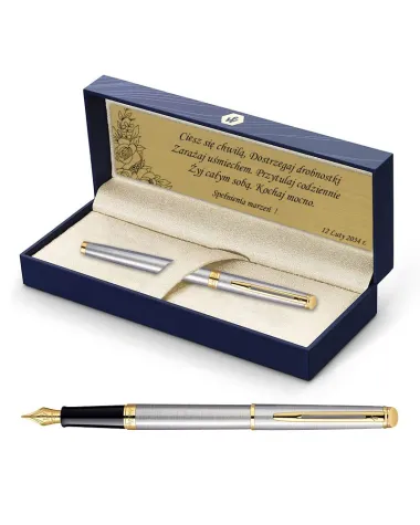 Zestaw Pi&oacute;ro Waterman Hemisphere stalowe GT z grawerem