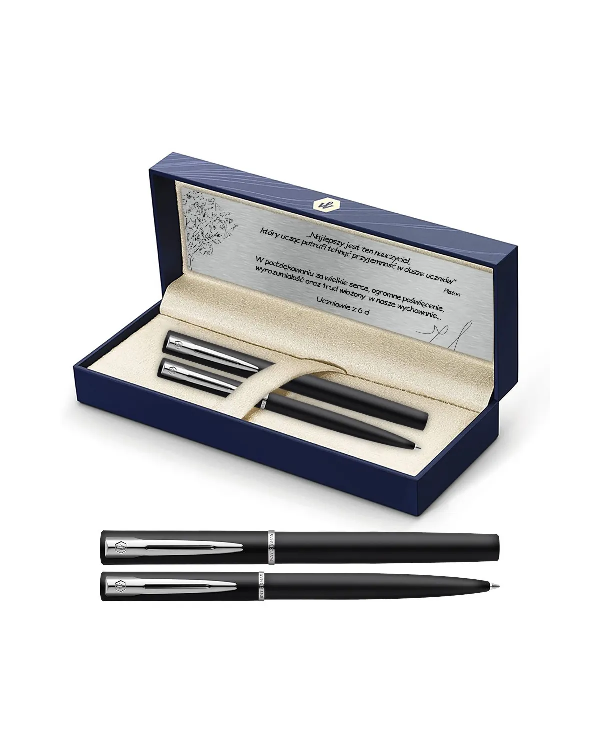 Długopis i Pióro Waterman Allure czarne matowe CT w Pudełku z Grawerem (2068192/2) Długopis i Pióro Waterman Allure czarne matowe CT w Pudełku z Grawerem (2068192/2)