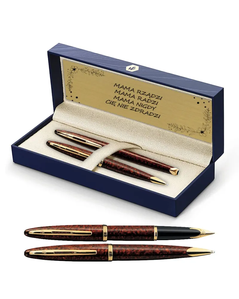 Długopis i Pióro Waterman Carene bursztyn GT w Pudełku z Grawerem (S0700940/2) Długopis i Pióro Waterman Carene bursztyn GT w Pudełku z Grawerem (S0700940/2)