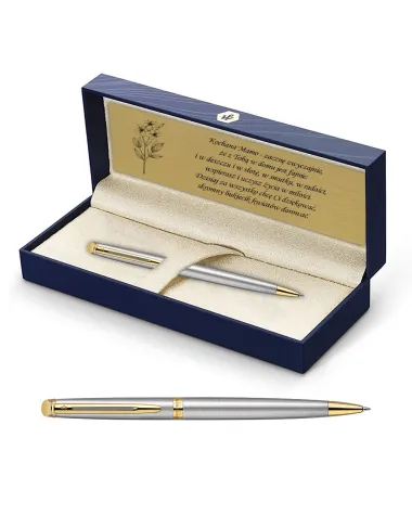 Długopis Waterman Hemisphere stalowy GT w Pudełku z Grawerem (S0920370/3)