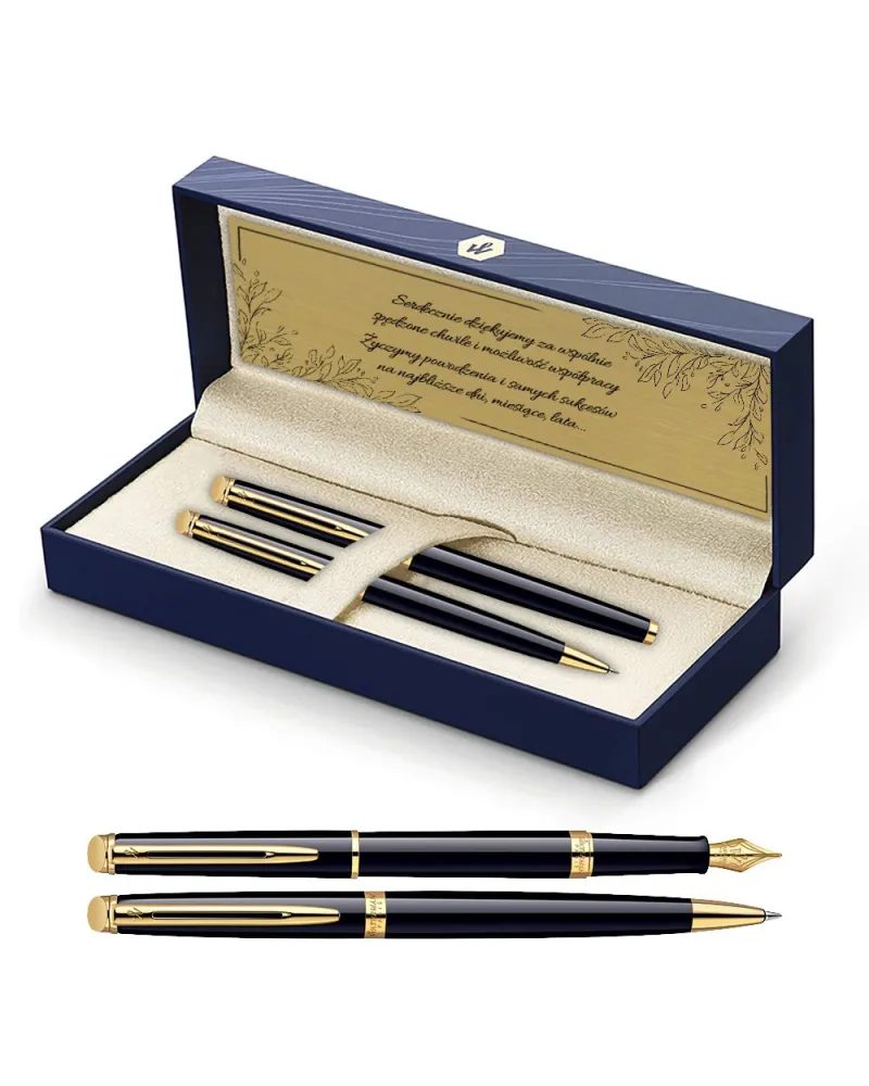 Długopis i Pióro Waterman Hemisphere czarny GT w Pudełku z Grawerem (S0920670/4) Długopis i Pióro Waterman Hemisphere czarny GT w Pudełku z Grawerem (S0920670/4)