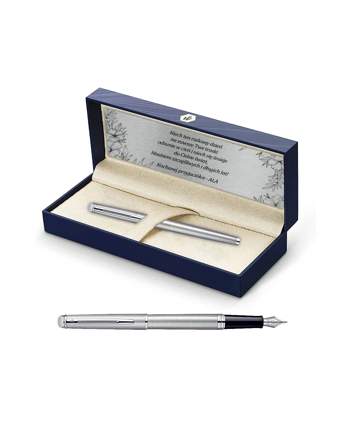 Pi&oacute;ro wieczne Waterman Hemisphere stalowe CT w Pudełku z Grawerem (S0920410/2)