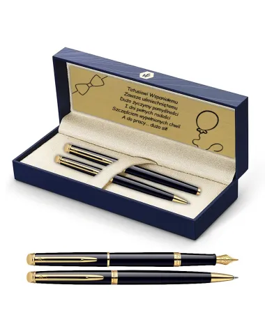Długopis i Pi&oacute;ro Waterman Hemisphere czarny GT w Pudełku z Grawerem (S0920670/8)
