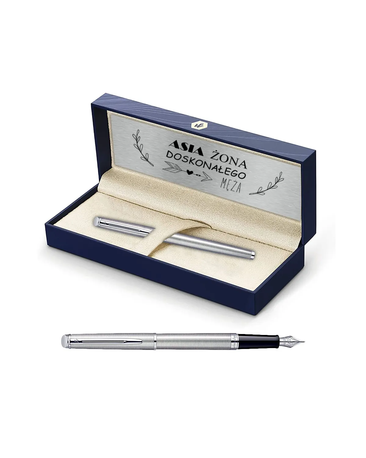 Pi&oacute;ro wieczne Waterman Hemisphere stalowe CT w Pudełku z Grawerem (S0920410/3)