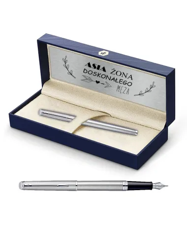 Pi&oacute;ro wieczne Waterman Hemisphere stalowe CT w Pudełku z Grawerem (S0920410/3)