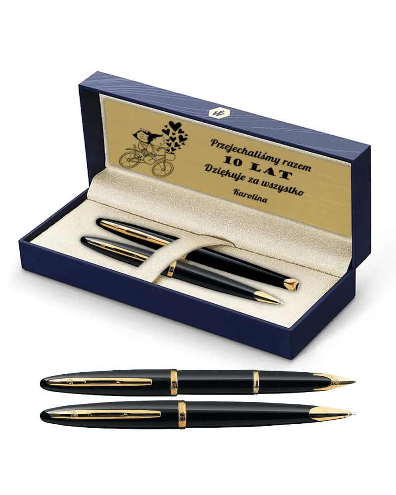 Długopis i Pióro Waterman Carene Contemporary czarny GT w Pudełku z Grawerem (S0700380/2) Długopis i Pióro Waterman Carene Contemporary czarny GT w Pudełku z Grawerem (S0700380/2)