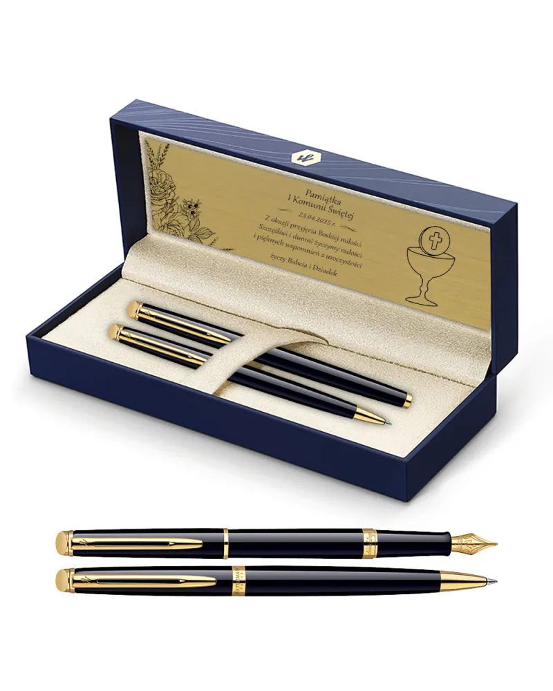 Długopis i Pióro Waterman Hemisphere czarny GT w Pudełku z Grawerem (S0920670/13) Długopis i Pióro Waterman Hemisphere czarny GT w Pudełku z Grawerem (S0920670/13)