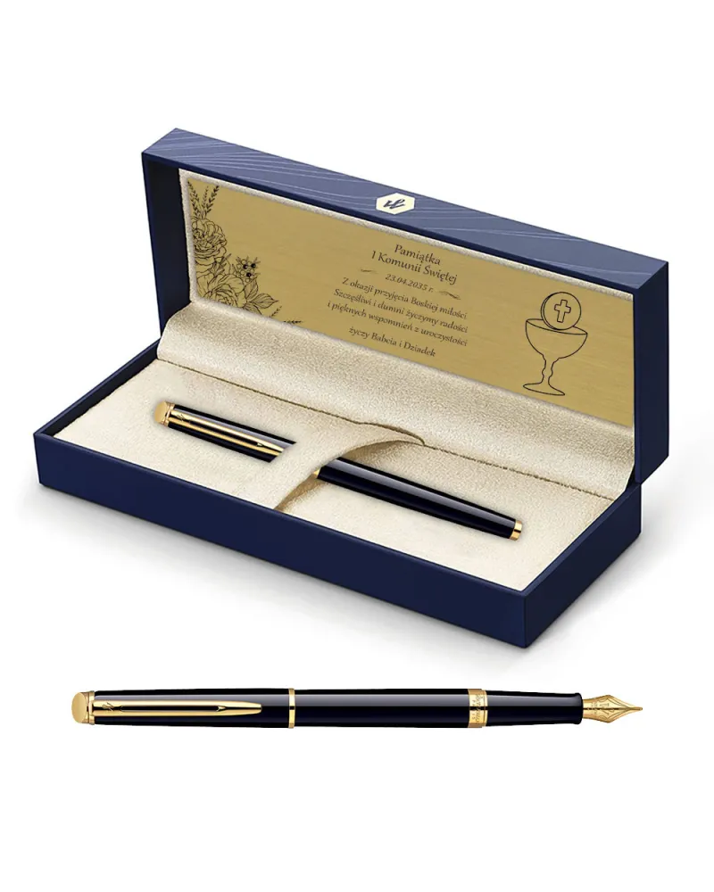 Pióro wieczne Waterman Hemisphere czarne GT w Pudełku z Grawerem (S0920610/10) Pióro wieczne Waterman Hemisphere czarne GT w Pudełku z Grawerem (S0920610/10)