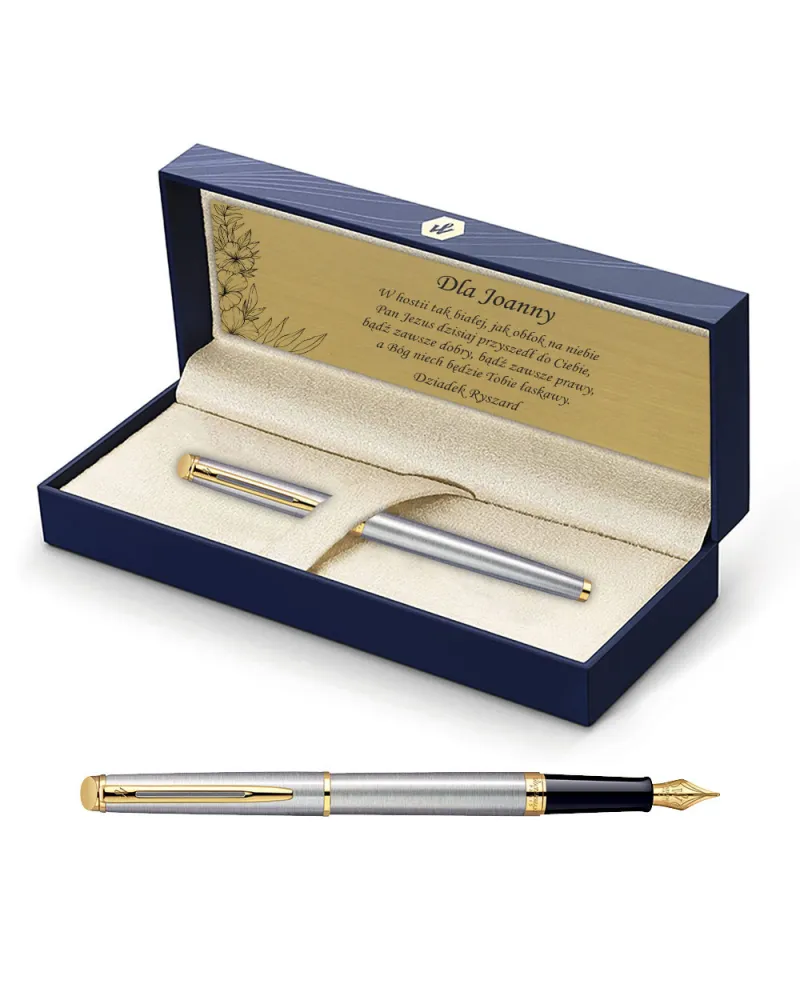 Pióro wieczne Waterman Hemisphere stalowe GT w Pudełku z Grawerem (S0920310/7) Pióro wieczne Waterman Hemisphere stalowe GT w Pudełku z Grawerem (S0920310/7)