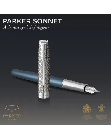 Pi&oacute;ro wieczne Parker Sonnet Metal Blue CT 18k. (2119743)