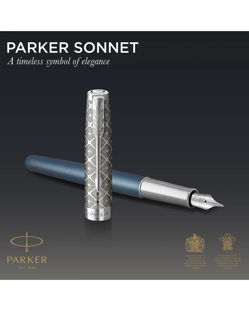Pi&oacute;ro wieczne Parker Sonnet Metal Blue CT 18k. (2119743)