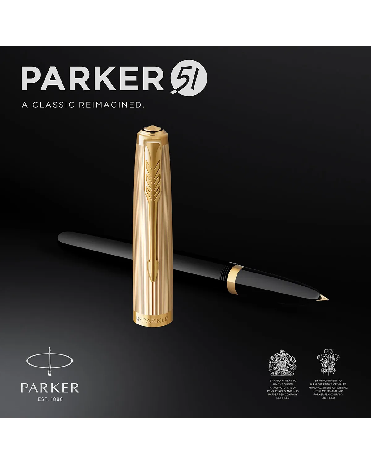 Pi&oacute;ro wieczne Parker 51 Deluxe Czarne GT (2123511)