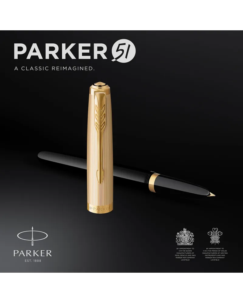 Pi&oacute;ro wieczne Parker 51 Deluxe Czarne GT (2123511)