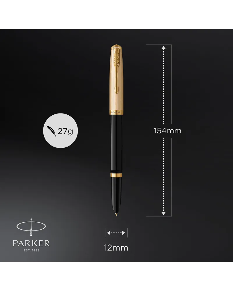 Pi&oacute;ro wieczne Parker 51 Deluxe Czarne GT (2123511)
