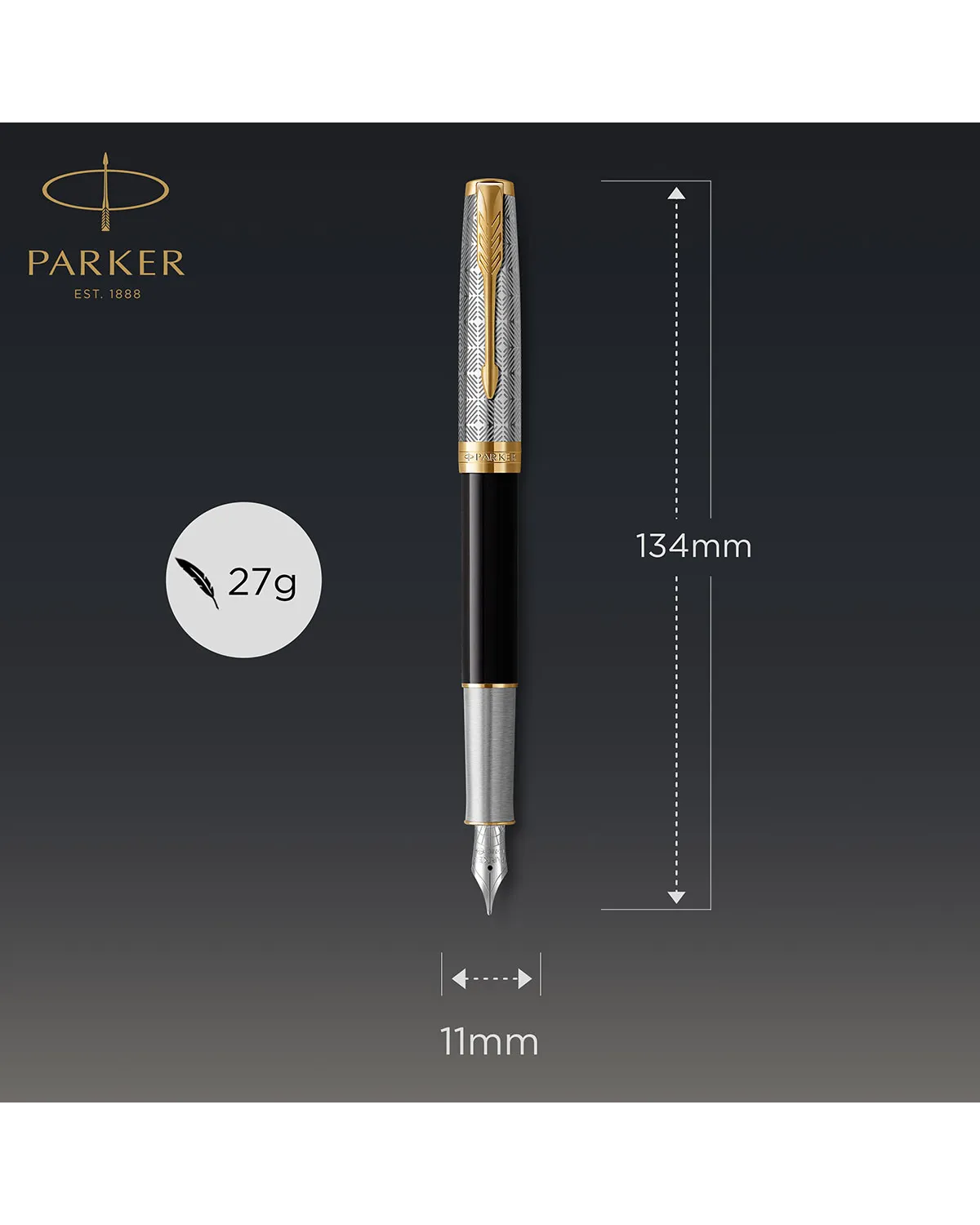 Pi&oacute;ro wieczne Parker Sonnet Metal & Black GT 18k. (2119784)