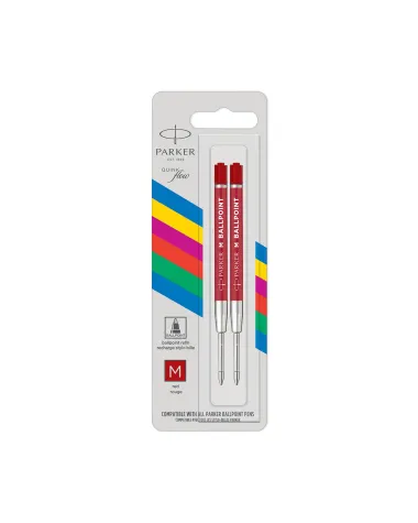 Wkład do długopisu Parker Czerwony "M" 2szt (2166545)