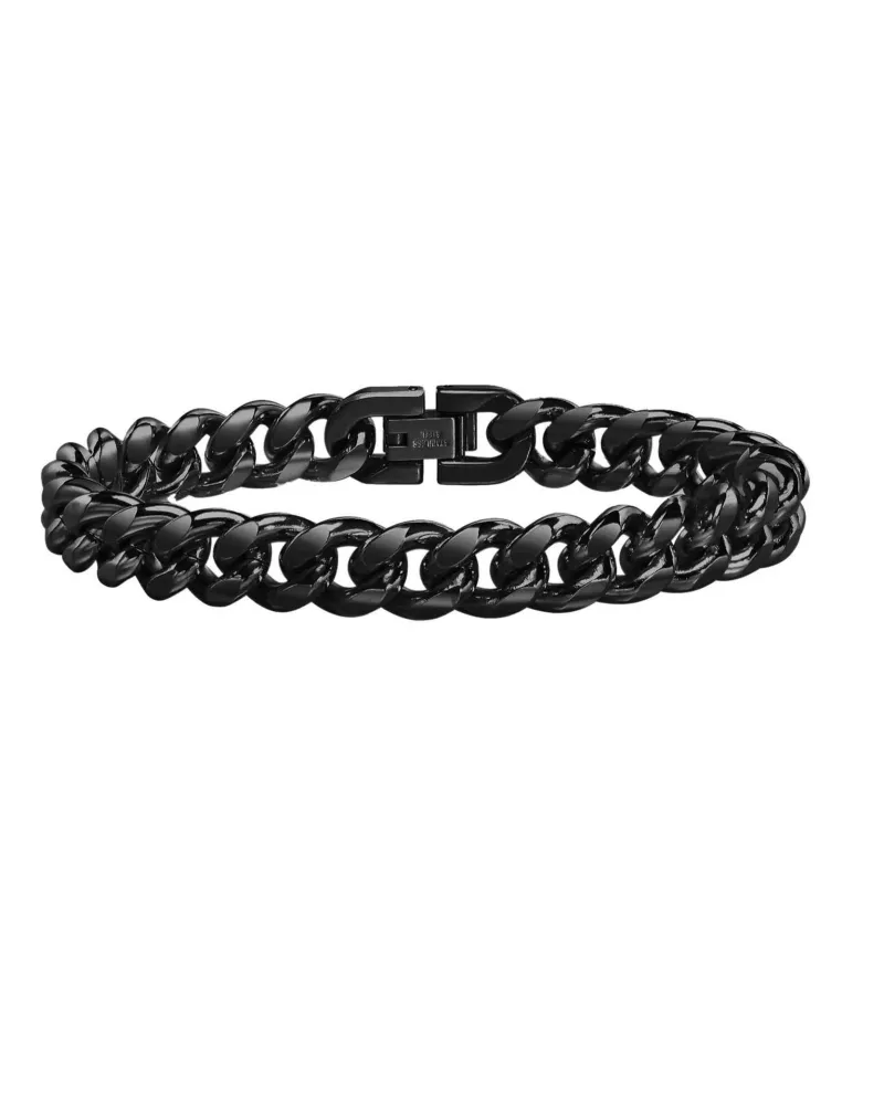 Bransoleta stalowa czarna 10mm (BM006)