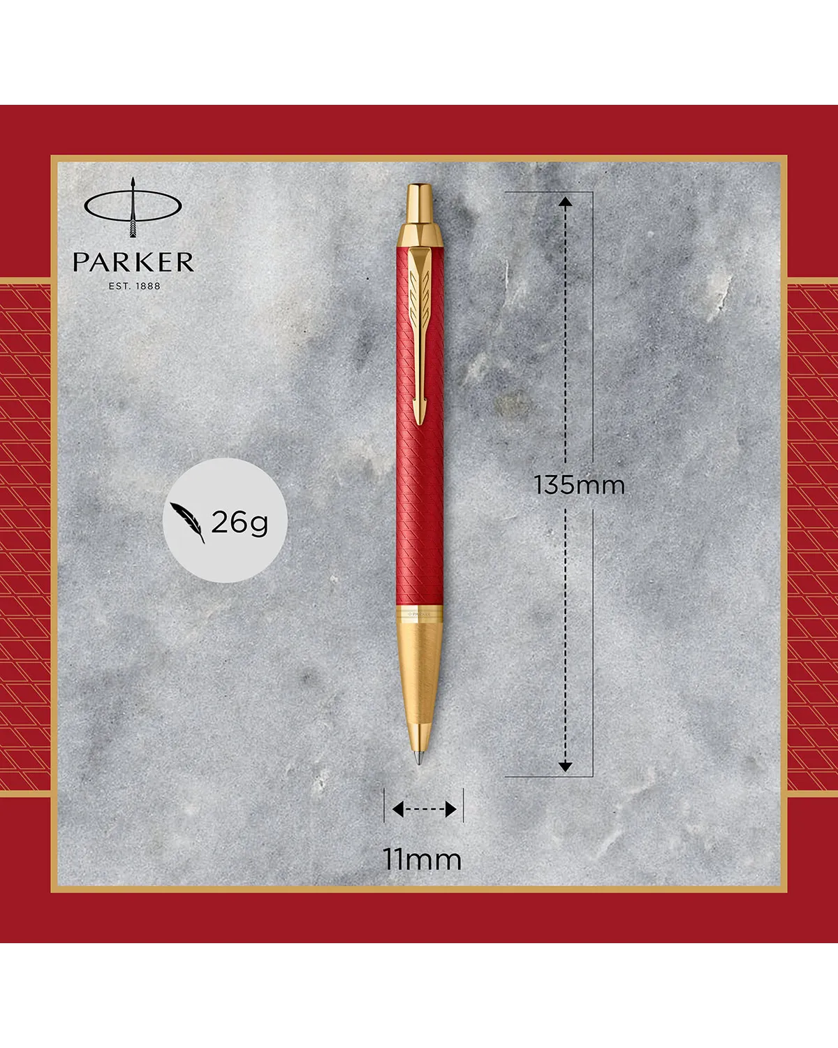 Zestaw Prezentowy Długopis Parker IM Premium Czerwony GT + Bransoleta (2143644/6) Zestaw Prezentowy Długopis Parker IM Premium Czerwony GT + Bransoleta (2143644/6)