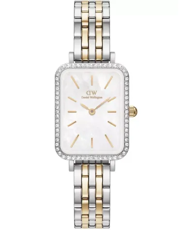 ZEGAREK DAMSKI DANIEL WELLINGTON Quadro Lumine Bezel 5-Link Two-Tone DW00100671 + BOX (zw519g)