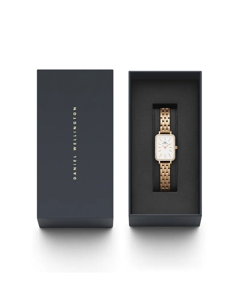 ZEGAREK DAMSKI DANIEL WELLINGTON Quadro Rose Gold DW00100672 + BOX (zw519h)