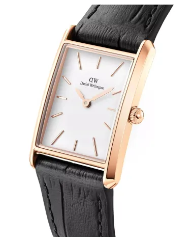 ZEGAREK DAMSKI DANIEL WELLINGTON Bound Black Crocodile Rose Gold  DW00100693 + BOX