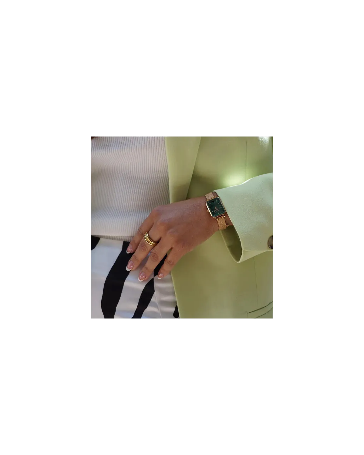 ZEGAREK DAMSKI DANIEL WELLINGTON Quadro Pressed Evergold Emerald 20mm DW00100561+ BOX (zw505m)