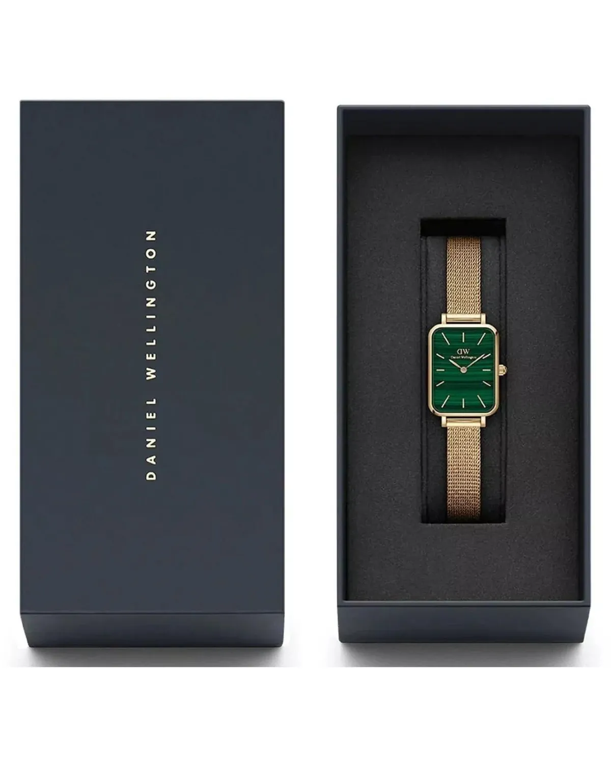 ZEGAREK DAMSKI DANIEL WELLINGTON Quadro Pressed Evergold Emerald 20mm DW00100561+ BOX (zw505m)