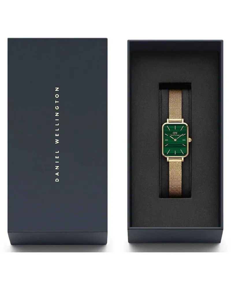 ZEGAREK DAMSKI DANIEL WELLINGTON Quadro Pressed Evergold Emerald 20mm DW00100561+ BOX (zw505m)