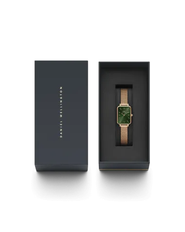 ZEGAREK DAMSKI DANIEL WELLINGTON Quadro Pressed Melrose Emerald 20mm DW00100445+ BOX (zw505n)