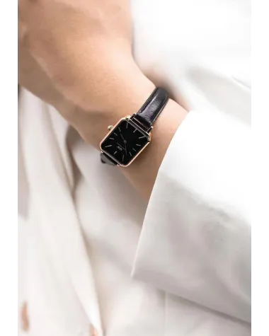 ZEGAREK DAMSKI DANIEL WELLINGTON DW00100435 - Quadro Pressed Sheffield Rose Gold 20mm + BOX