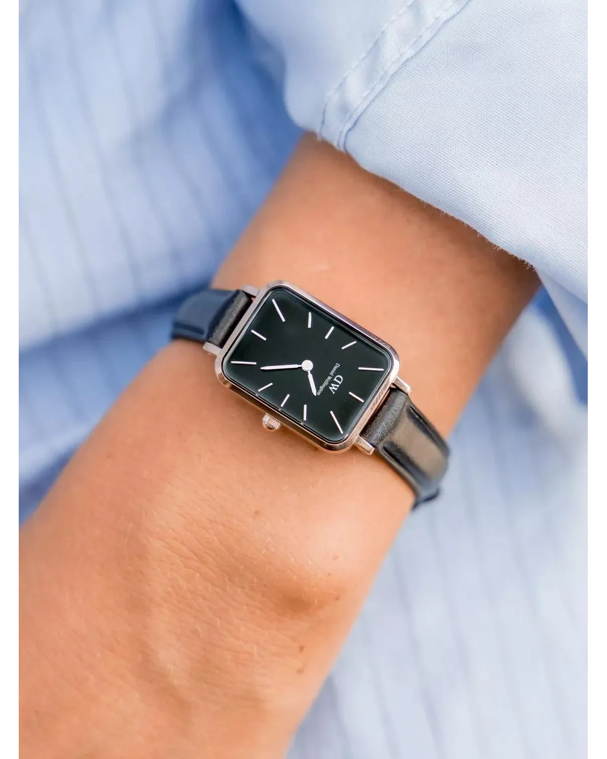 ZEGAREK DAMSKI DANIEL WELLINGTON DW00100435 - Quadro Pressed Sheffield Rose Gold 20mm + BOX