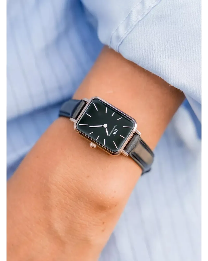 ZEGAREK DAMSKI DANIEL WELLINGTON DW00100435 - Quadro Pressed Sheffield Rose Gold 20mm + BOX