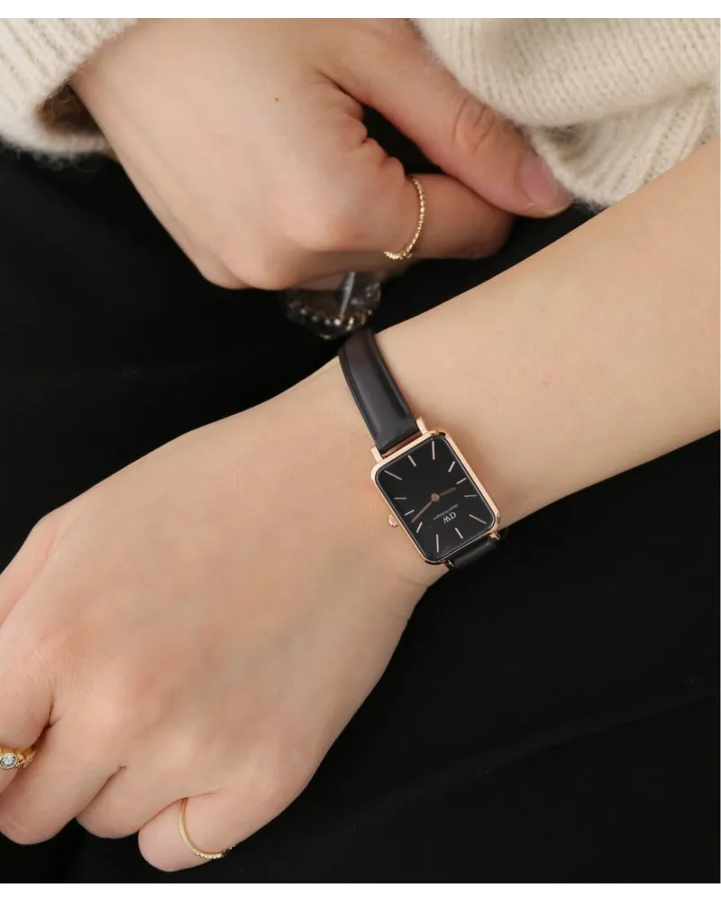 ZEGAREK DAMSKI DANIEL WELLINGTON DW00100435 - Quadro Pressed Sheffield Rose Gold 20mm + BOX