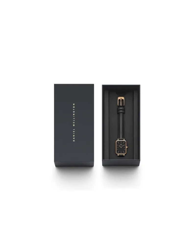 ZEGAREK DAMSKI DANIEL WELLINGTON DW00100435 - Quadro Pressed Sheffield Rose Gold 20mm + BOX