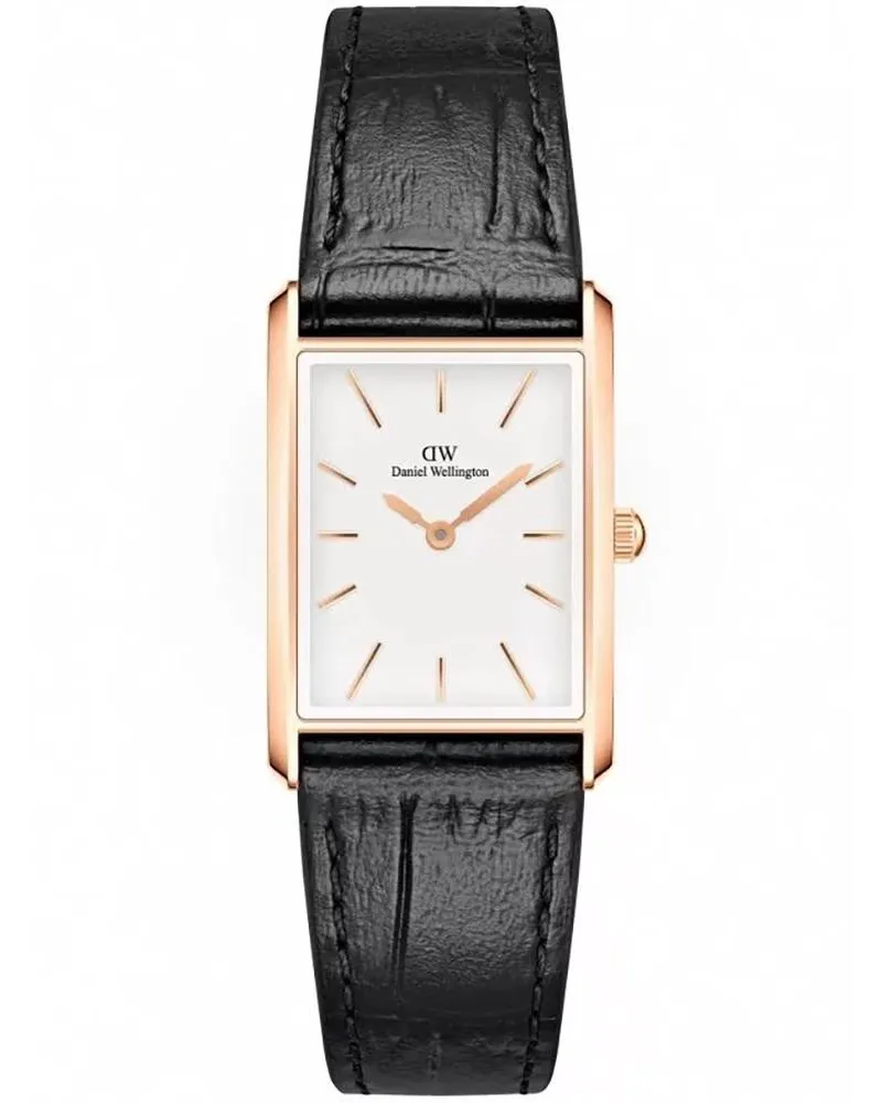 ZEGAREK DAMSKI DANIEL WELLINGTON Bound Black Crocodile Rose Gold 24mm DW00100698 + BOX ZEGAREK DAMSKI DANIEL WELLINGTON Bound Black Crocodile Rose Gold 24mm DW00100698 + BOX