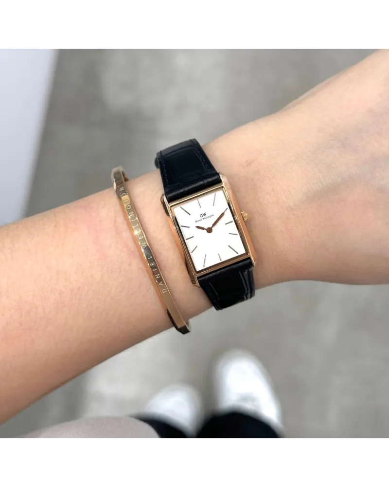 ZEGAREK DAMSKI DANIEL WELLINGTON Bound Black Crocodile Rose Gold 24mm DW00100698 + BOX ZEGAREK DAMSKI DANIEL WELLINGTON Bound Black Crocodile Rose Gold 24mm DW00100698 + BOX