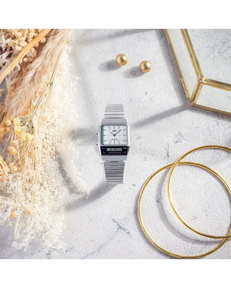ZEGAREK UNISEX CASIO Vintage Dual Time AQ-800E-7A + BOX