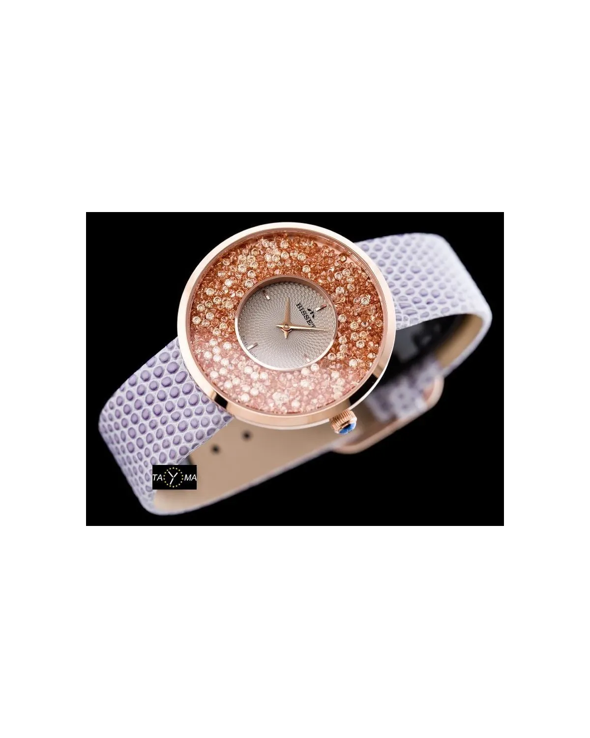 ZEGAREK DAMSKI BISSET BSAE04 - white/purple (zb541b) ZEGAREK DAMSKI BISSET BSAE04 - white/purple (zb541b)