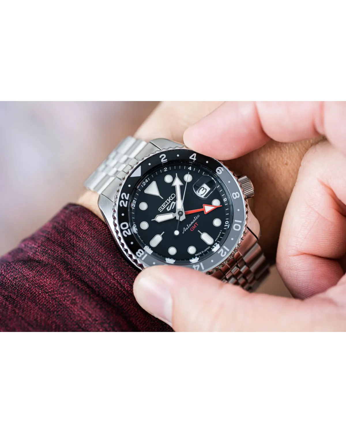 ZEGAREK MĘSKI SEIKO 5 SPORTS SSK001K1 GMT AUTOMAT WR100 + BOX ZEGAREK MĘSKI SEIKO 5 SPORTS SSK001K1 GMT AUTOMAT WR100 + BOX