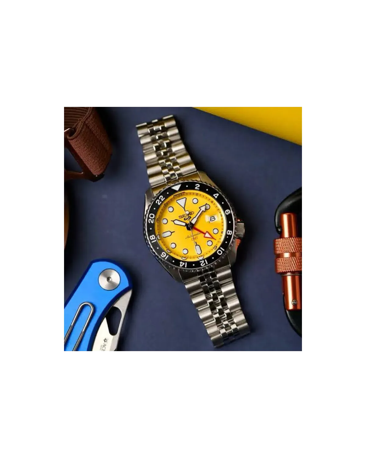 ZEGAREK MĘSKI SEIKO 5 SPORTS SSK017K1 GMT AUTOMAT WR100 + BOX ZEGAREK MĘSKI SEIKO 5 SPORTS SSK017K1 GMT AUTOMAT WR100 + BOX