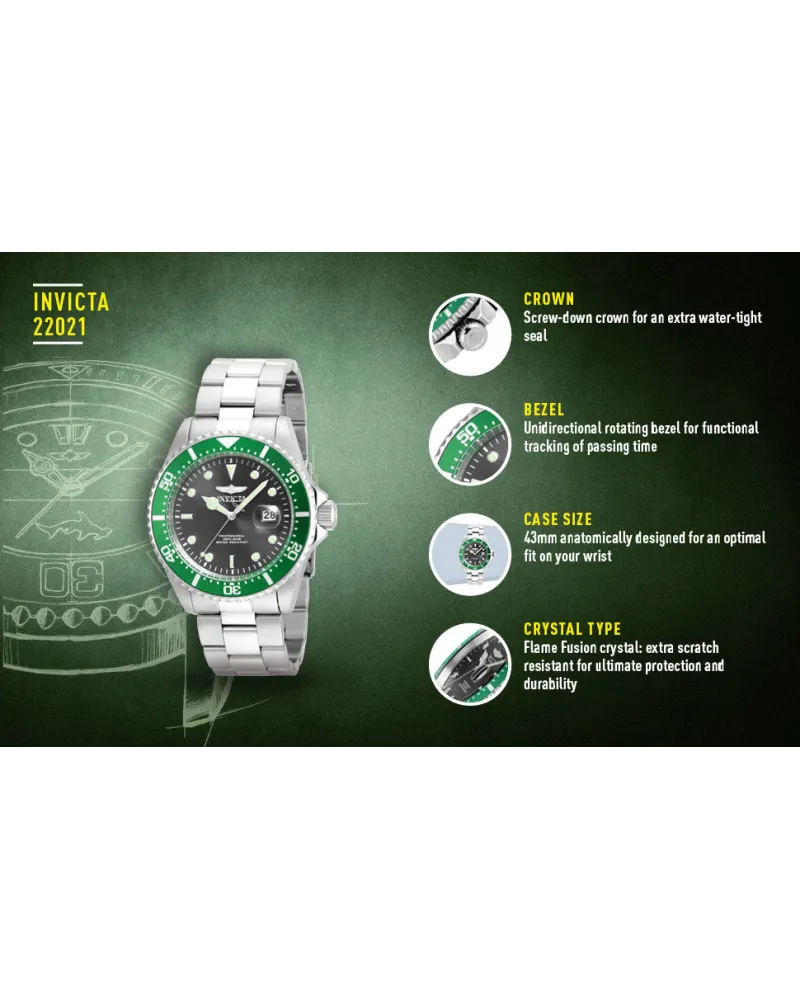 ZEGAREK MĘSKI INVICTA PRO DIVER 22021 - WODOSZCZLNOŚĆ 200m, koperta 43mm ZEGAREK MĘSKI INVICTA PRO DIVER 22021 - WODOSZCZLNOŚĆ 200m, koperta 43mm