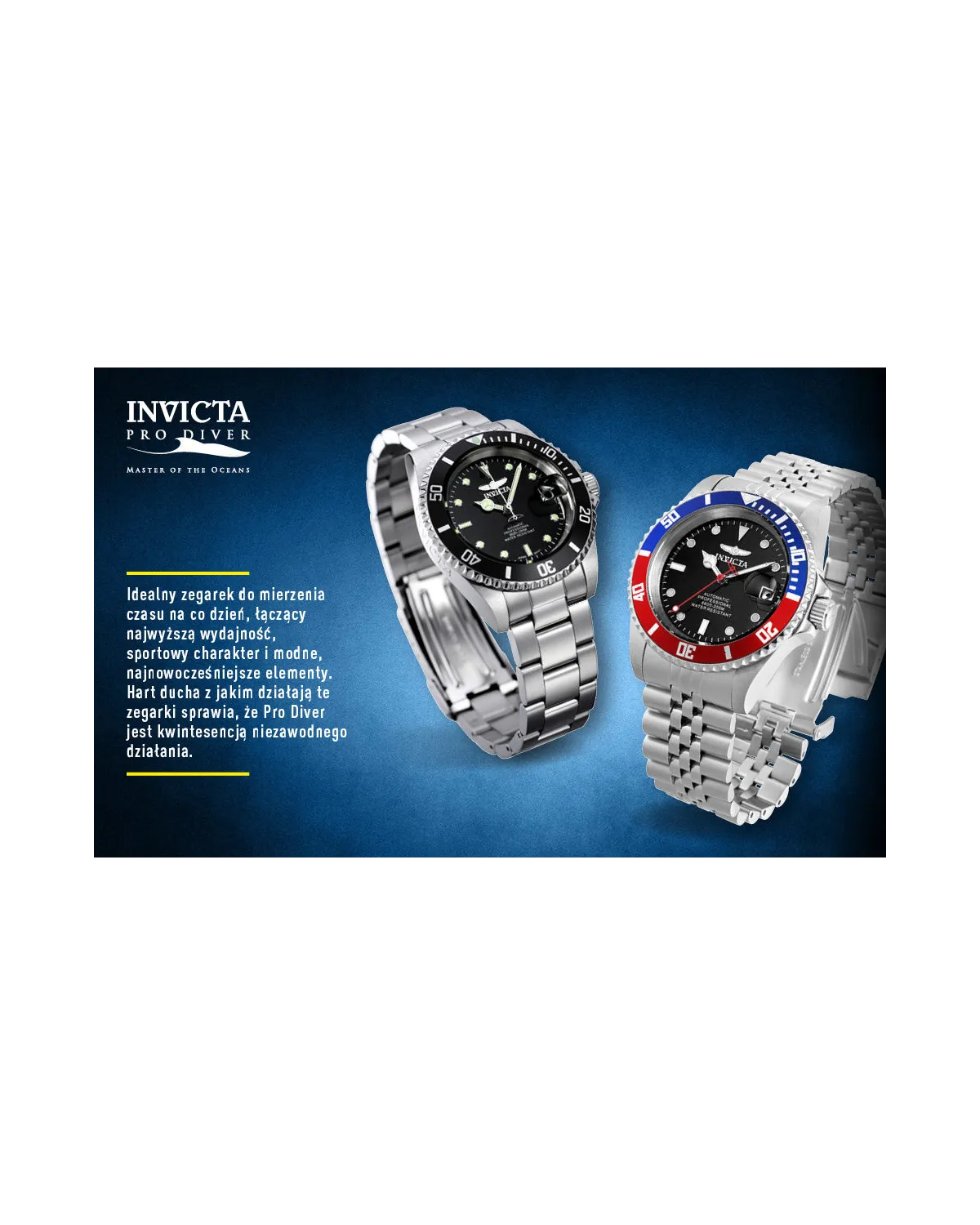 ZEGAREK MĘSKI INVICTA PRO DIVER 26971 - WODOSZCZELNOŚĆ 200m, koperta 40mm ZEGAREK MĘSKI INVICTA PRO DIVER 26971 - WODOSZCZELNOŚĆ 200m, koperta 40mm